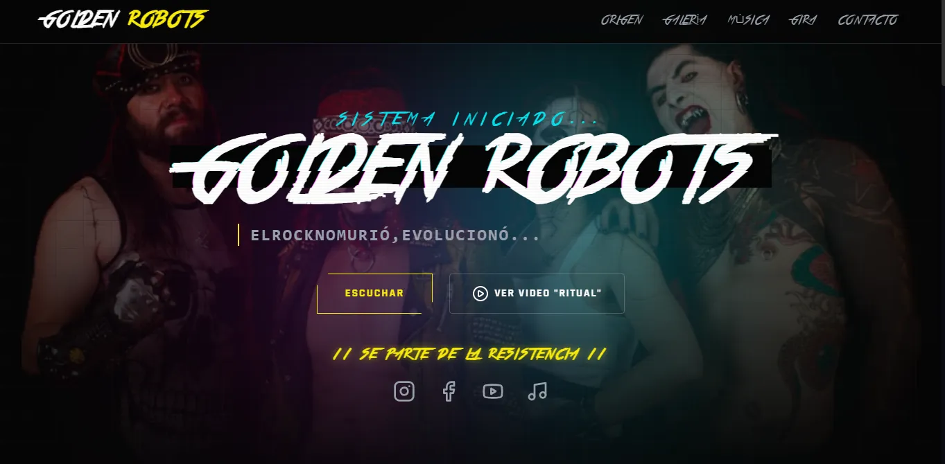 Portada Sitio Web Golden Robots